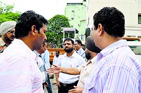 civic officials at the site