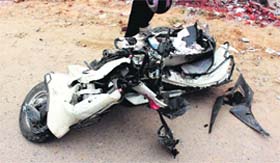 A damaged scooter.
