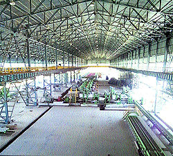 An internal view of the steel plant