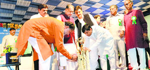 Union Agriculture Minister Radha Mohan Singh inaugurates a programme at Dharuhera town in Rewari.