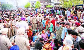 Residents had set ablaze a tractor-trailer after it hit 19-year-old Karan, who was killed on-the-spot, in Jalandhar.