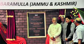 Prime Minister Narendra Modi dedicates the 240-MW Uri II hydroelectric power project to the nation.