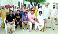 Alipur village youths back home on Friday. Tribune photo
