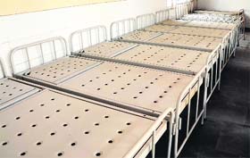 Unused beds at the ayurvedic college in Bathinda.