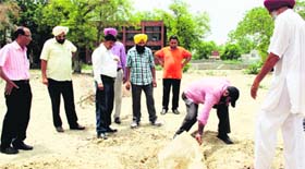An ASI team inspects a tunnel in Bathinda on Friday.