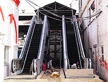 The escalator installed at the Amritsar railway station after a long delay lies non-functional