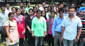 Medical students and their family members stage a silent protest at Sector 33, Chandigarh, on Sunday.