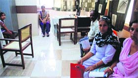 Patients wait for the doctor at the orthopaedics OPD, General Hospital, Sector 6, Panchkula. 