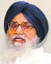 Punjab CM Parkash Singh Badal