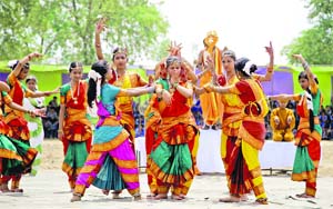 Cultural extravaganza: Students present a dance item during a function at Kendriya Vidyalaya No. 4 in Bathinda Cantonment on Monday.