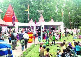 Devotees at the Mata Katyayani temple in Kulgam district