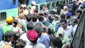 Rush of passengers at the railway station in Jalandhar.