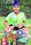 Tennis player Savjot Singh in a jubilant mood. Tribune photo: Parvesh Chauhan