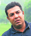 Golfer Harmeet Kahlon practises at a golf course. A Tribune photograph