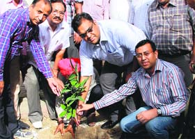 Deputy Commissioner Basant Garg plants a sapling in Bathinda on Thursday