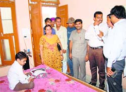 Social activists at Amans house in Abohar on Thursday