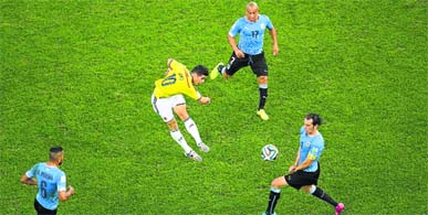 James Rodriguez fired in a stunner against Uruguay.