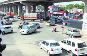 An accident-prone spot at the traffic light point in Zirakpur