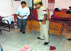 Blood stains at the crime spot