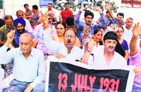 In Protest: Displaced Kashmiri Pandits observe July 13 as 'black day' in Jammu on Sunday