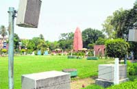 The light and sound system installed in Jallianwala Bagh in Amritsar.