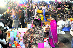 Encroachments at a market in Sector 22