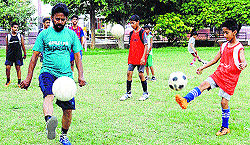 Bhola Nath during a practice session at Sector 41, Chandigarh, on Monday