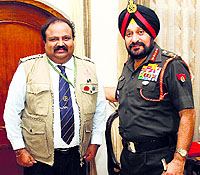 Chief of Army Staff General Bikram Singh with Shib Narayan Acharya in Jammu