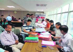 A camp organised by the Mussoorie Dehradun Development Authority in progress in Dehradun on Tuesday
