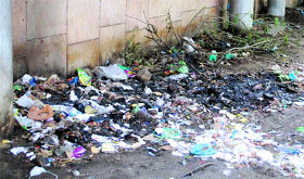 Half burnt garbage
