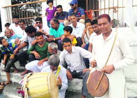 Devotees during the Devi Kol mela at a temple in the Jaunpur development region on Wednesday