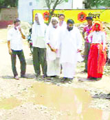 The potholed Ateli-Bahrod road in Mahendragarh district