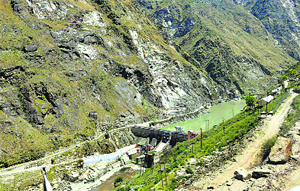 A view of a power project in Kinnaur district