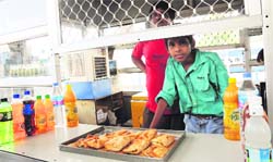The stalls selling unauthorised food items at the Bathinda railway station.