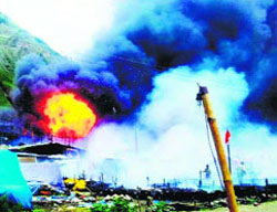 The Baltal camp area near Sonamarg after a clash broke out between two service providers on Friday. 