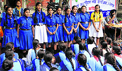 Members of the Bharat Scouts and Guides at the concluding function in Bathinda on Saturday