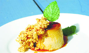 A classic dessert at Leura Garage restaurant, an old garage turned into a stylish eatery