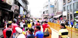 A view of commercial units that have mushroomed around the Golden Temple in Amritsar.