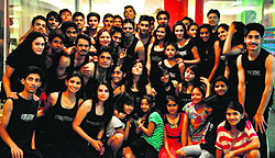 Members of the troupe from dance studio  Vibrations  after they performed at a mall in Dehradun on Saturday evening