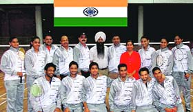 Panjab University shuttlers at the badminton camp on the campus in Chandigarh.