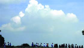 CLOUDSCAPE: A view of the monsoon skies in New Delhi on Monday