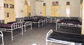 The interiors of the Municipality Hospital, Dhab Khatika, which is being underutilised due to manpower shortage and its old structure.