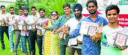 The choreography team of St Soldier Institute of Engineering and Technology with their certificates in Jalandhar