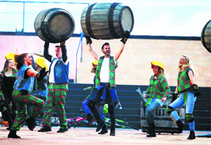 Scottish performers take part in the opening ceremony