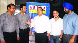 Experts during an interactive session on animation at the art gallery in Amritsar on Thursday. PHOTO:RK SONI