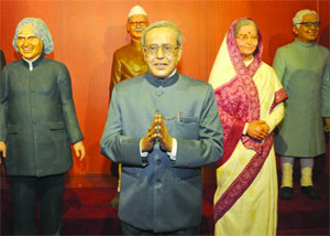 A tableau on present and past Presidents of India displayed at the new Rashtrapati Bhavan Museum in New Delhi on Thursday.