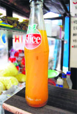 A bottle of a soft drink containing ants in Mussoorie.