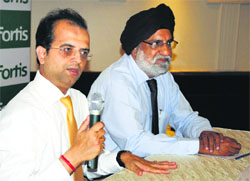 Dr Samir Parikh, director of the Department of Mental Health and Behavioural Sciences, Fortis Healthcare, adresses a press conference in Ludhiana on Thursday.