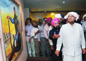 Union Finance and Defence Minister Aurn Jaitley at the heritage museum, Bangla Sahib Gurudwara in New Delhi on Saturday