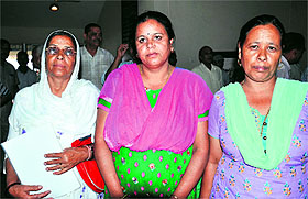 Widows of Kargil War soldiers Sharda Devi, Gangi Devi and Satya Devi